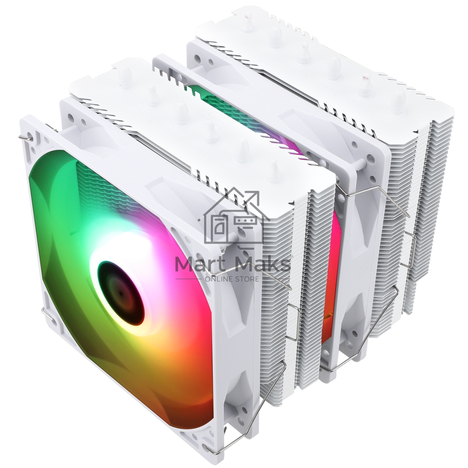 Кулер для процессора Thermalright Peerless Assassin 120 SE White ARGB (4-pin PWM, 155mm, Ni/CU, 6x6mm, ARGB, 2x120mm, 66.17CFM, 25.6dBA, 1550RPM, S: 1700, 1200, 115X, AM5, AM4)