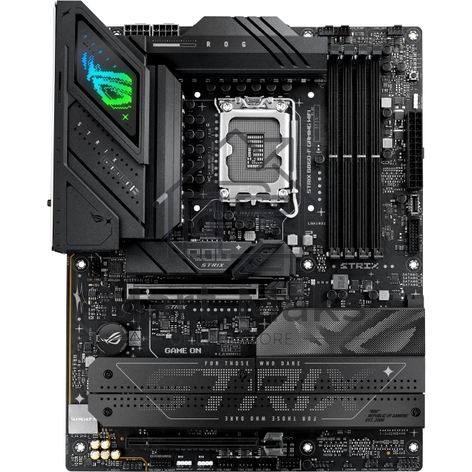 Материнская плата ASUS ROG STRIX B860-F GAMING WIFI, LGA 1851, Intel B860, 4xDDR5, 4xSATA, 4xM.2, 1xPCIe 5.0 x16, 1xPCIe 4.0 x16, 1xDP, 1xHDMI, 1x 2.5Gb LAN, 1xUSB 20Gbps, 1xUSB 10Gbps, 6xUSB-A 5Gbps, 2xUSB 2.0, 3x3.5 мм, 7.1, ATX