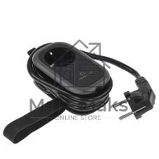Удлинитель Cablexpert Exnovo mini, EXN-1-CU2-B-1.13, 1р, 16А, 1xType-C PD, 20 Вт, 2хUSB QC, 18Вт, 1.13м, ур.защиты 1+, черный, коробка