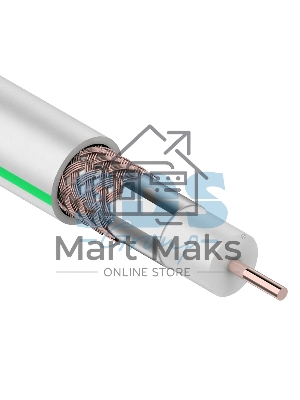 Кабель коаксиальный PROconnect SAT 703B, 75 Ом, CCS/Al/Al, 75%, бухта 20 м, белый