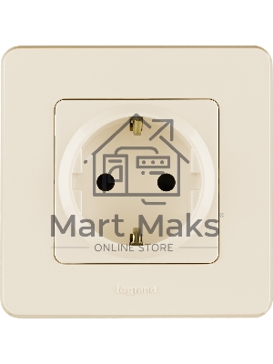 Розетка 2К+З немецкий стандарт 16А 250В слоновая кость