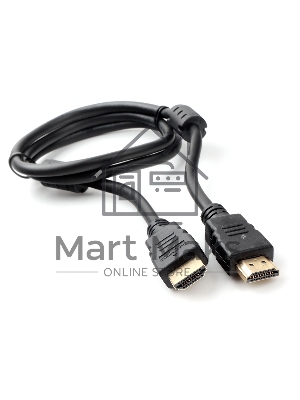 Кабель HDMI Cablexpert CCF2-HDMI4-1M, 19M/19M, v2.0, медь, позол.разъемы, экран, 2 фер.кольца, 1м, черный, пакет