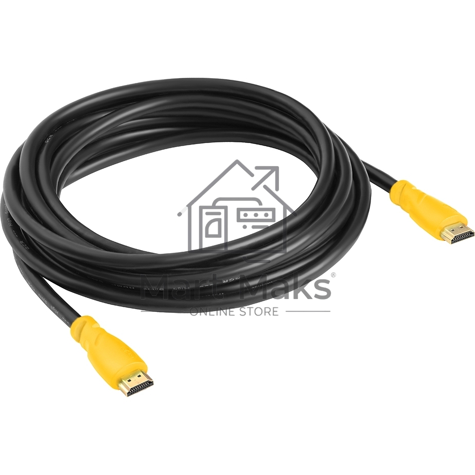 Кабель Greenconnect Кабель 1.5m v1.4 HDMI M/M черный, желтые коннекторы, OD7.3mm, 30/30 AWG, позолоченные контакты, Ethernet 10.2 Гбит/с, 3D, 4K, экран (GCR-HM340-1.5m)