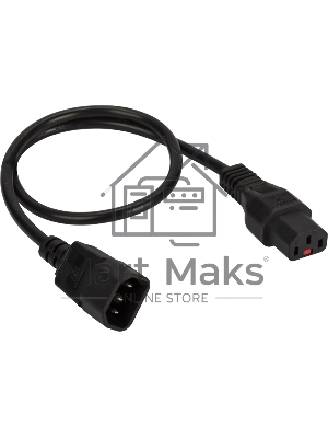 Шнур питания Lanmaster с блокировкой C13-C14, 3х0.75, 220В, 10А, черный, 3 метра