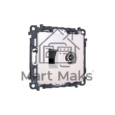 Комплект механизма розетки компьютерной + TV оконечной RJ-45 с автоматической защитной шторкой ALFA Жемчуг QUANT (AP2125, VM195) MA212510