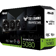 Видеокарта ASUS TUF Gaming GeForce RTX 5080 OC Edition, 16 GB GDDR7, 256 bit, 3xDisplayPort, 2xHDMI, GPU 2730 MHz