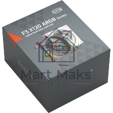 Вентилятор для корпуса PcCooler F3 X120 BK ARGb 120х120x25 черный 4-pin 28.4дБ (F3X120-BKAC012-GL) Ret