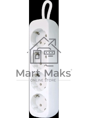 Удлинитель Defender E430 белый 3.0 м, 4 розетки 