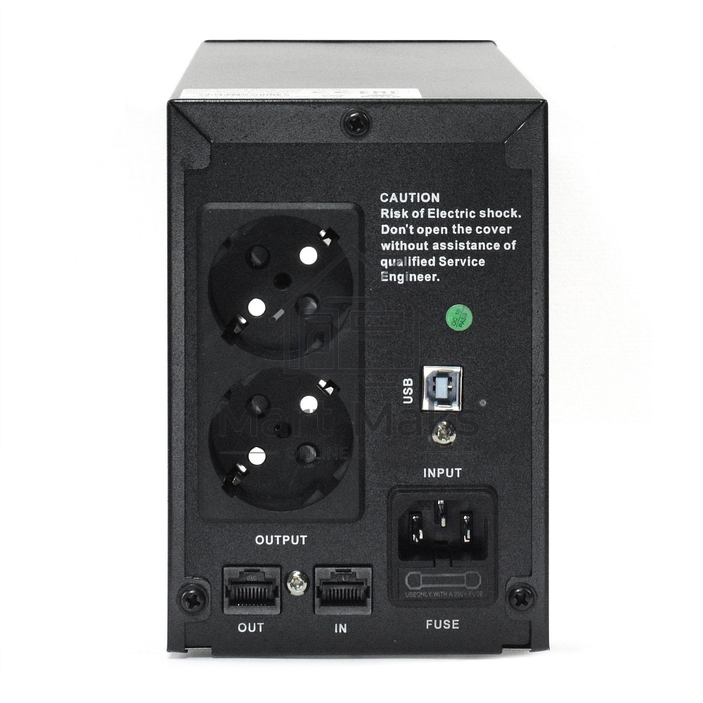 Источник бесперебойного питания CROWN Line Intractive CMU-SP650EURO LCD USB 650VA\390W, корпус металл, 1x12V/7AH, розетки 2*EURO+3*IEC, трансформатор AVR 140-290V, LCD-дисплей, съёмный кабель 1.2 м, порт RJ11/45, порт USB, защита: от перегрузки, от КЗ, от