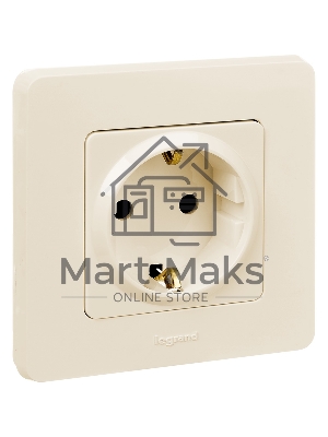 Розетка 2К+З немецкий стандарт 16А 250В слоновая кость