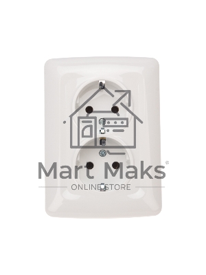 Розетка 2-ая DEA керамика с/з с/у 16А Бел KRANZ (1/10/100)