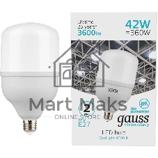 Лампа светодиодная Gauss Elementary T120 42Вт цок.:E27 цилин. 220B 3600K св.свеч.белый нейт. (упак.:1шт)
