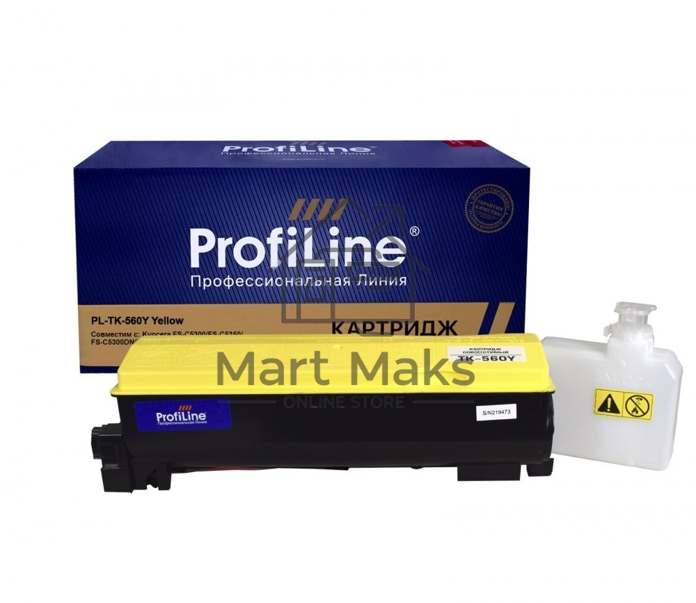 Картридж лазерный ProfiLine PL-TK-560Y для принтера Kyocera FS-C 5300DN/5350DN/ECOSYS P6030cdn 12000 копий желтый