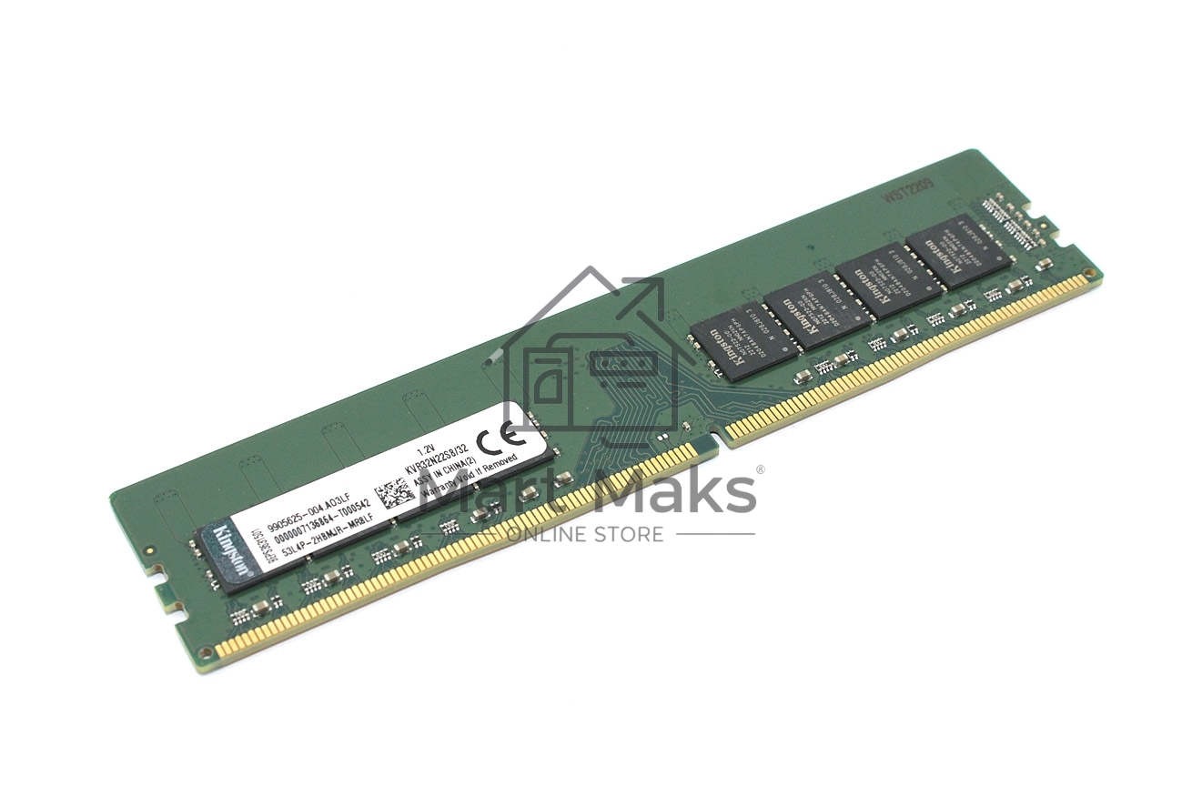 Оперативная память Kingston ValueRAM, DDR4, 32GB (1x32GB), 3200MHz, CL22, DIMM