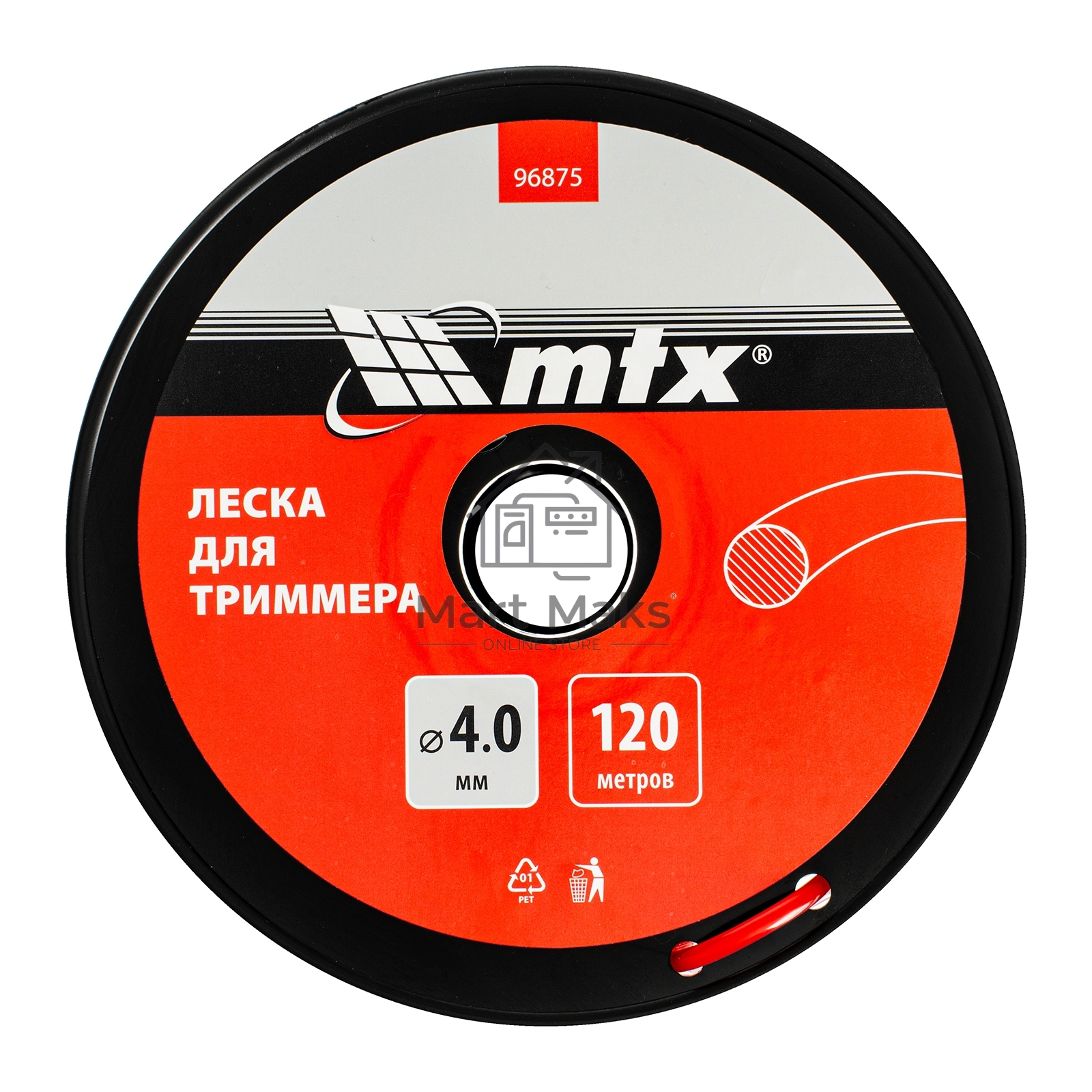 Леска для триммера круглая 4,0 мм х 120 м, на катушке MTX
