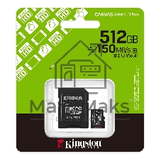 Флеш карта microSDXC 512Gb Kingston SDCS3/512Gb Canvas Select Plus + adapter