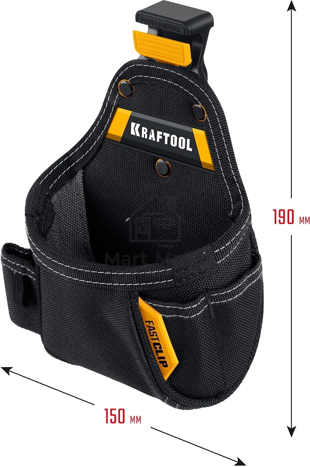 Поясная сумка KRAFTOOL KP-5 с быстросъемным креплением FastClip, 5 карманов и петель, 150 х 190 мм, (38778)