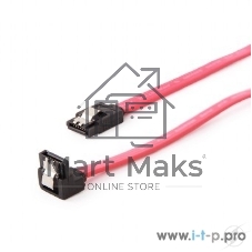 Кабель Cablexpert Кабель интерфейсный SATA, 80см, угловой разъем, 7pin/7pin, защелка (CC-SATAM-DATA90-0.8M)