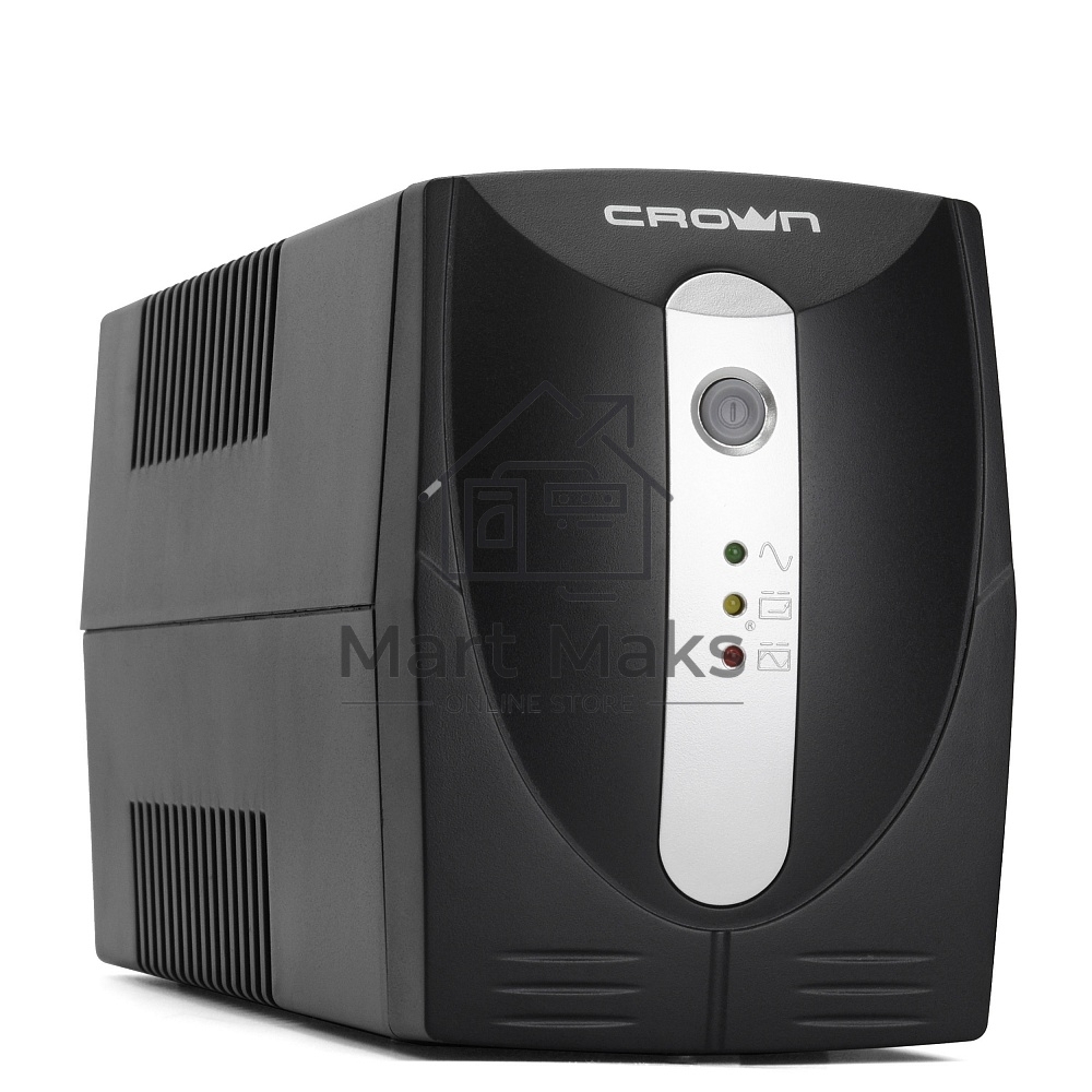 Источник бесперебойного питания Crown CMU-500X (480 ВА / 240 Вт; Off-Line; 1 х Euro + 1 х IEC-320 резервным питанием и фильтрацией; 12V/4,5AH х 1; пластик)