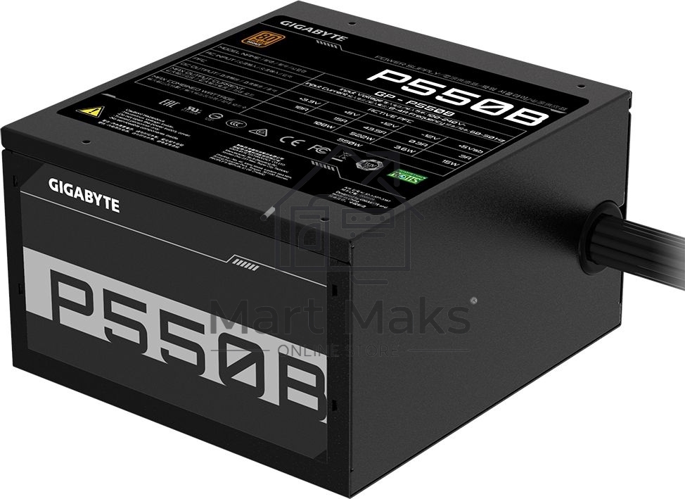Блок питания Gigabyte GP-P550B, 550Вт, 80 PLUS Bronze, 120мм, черный