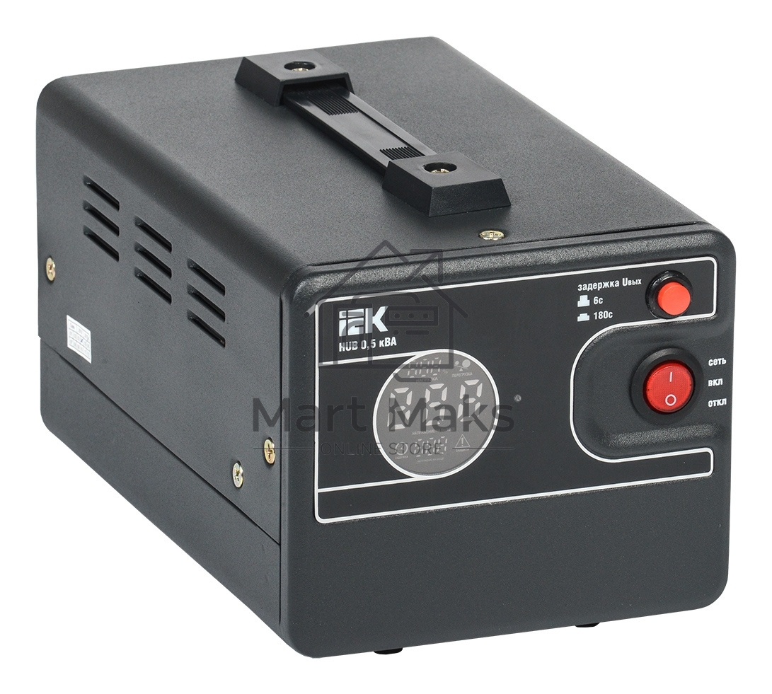 Стабилизатор напряжения 1ф 0.5кВА HUB переносной IEK IVS21-1-D05-13