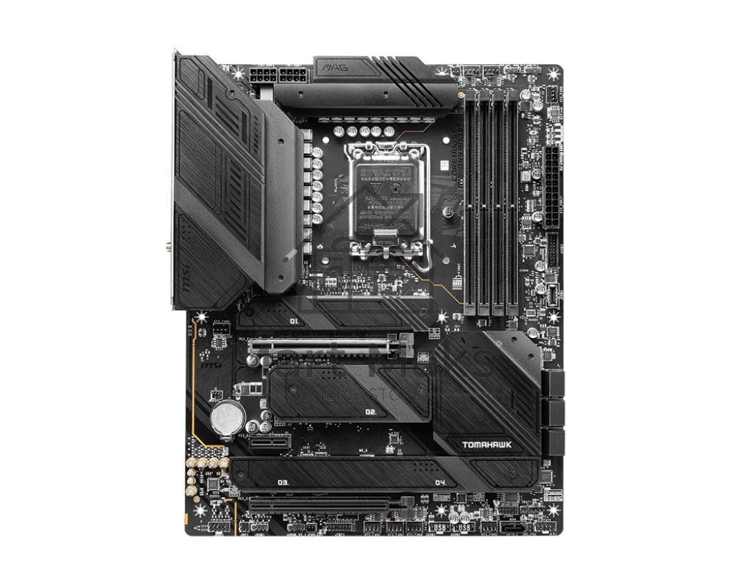 Материнская плата MSI MAG Z790 TOMAHAWK WIFI, LGA 1700, Intel Z790, 4xDDR5, 7xSATA, 4xM.2, 1xPCIe 4.0 x4, 1xPCIe 5.0 x16, 1xHDMI, 1xDP, 1x2.5Gb LAN, 4xUSB-A 3.2 Gen 1, 4xUSB-A 3.2 Gen 2, 1xUSB-C 3.2 Gen 2, 1xUSB-C 3.2 Gen 2x2, 5x3.5 мм, 7.1, Standard-ATX