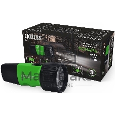 Фонарь ручной модель Gauss GFL103 1W 40lm NI-MH 250mAh LED 1/12/72