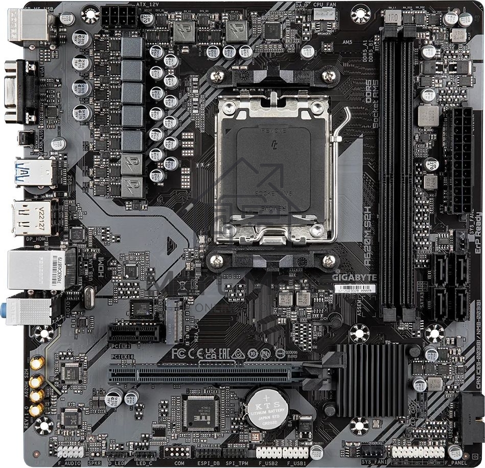 Материнская плата Gigabyte A620M S2H, Micro-ATX, AM5, AMD A620, 2xDDR5, 4xSATA, 1xM.2, 1xPCI-E 4.0 x16, 1xDP, 1xHDMI, 1xVGA, 1x1Gb LAN, 2xUSB 3.2 Gen 1, 4xUSB 2.0, 3x3.5mm, 7.1, mATX