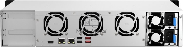 Сетевое хранилище SMB QNAP TS-873AeU-RP-4G NAS 8 HDD trays, 2x 2.5 GbE. 64-bit 4-core AMD V1500B 2,2 GHz, 4 GB. RAM (1*4 GB) up to 32GB (2*16 GB), 2 x M2 2280 (PCIe Gen3 x 1), 2xPSU W/o rail kit RAIL-B02