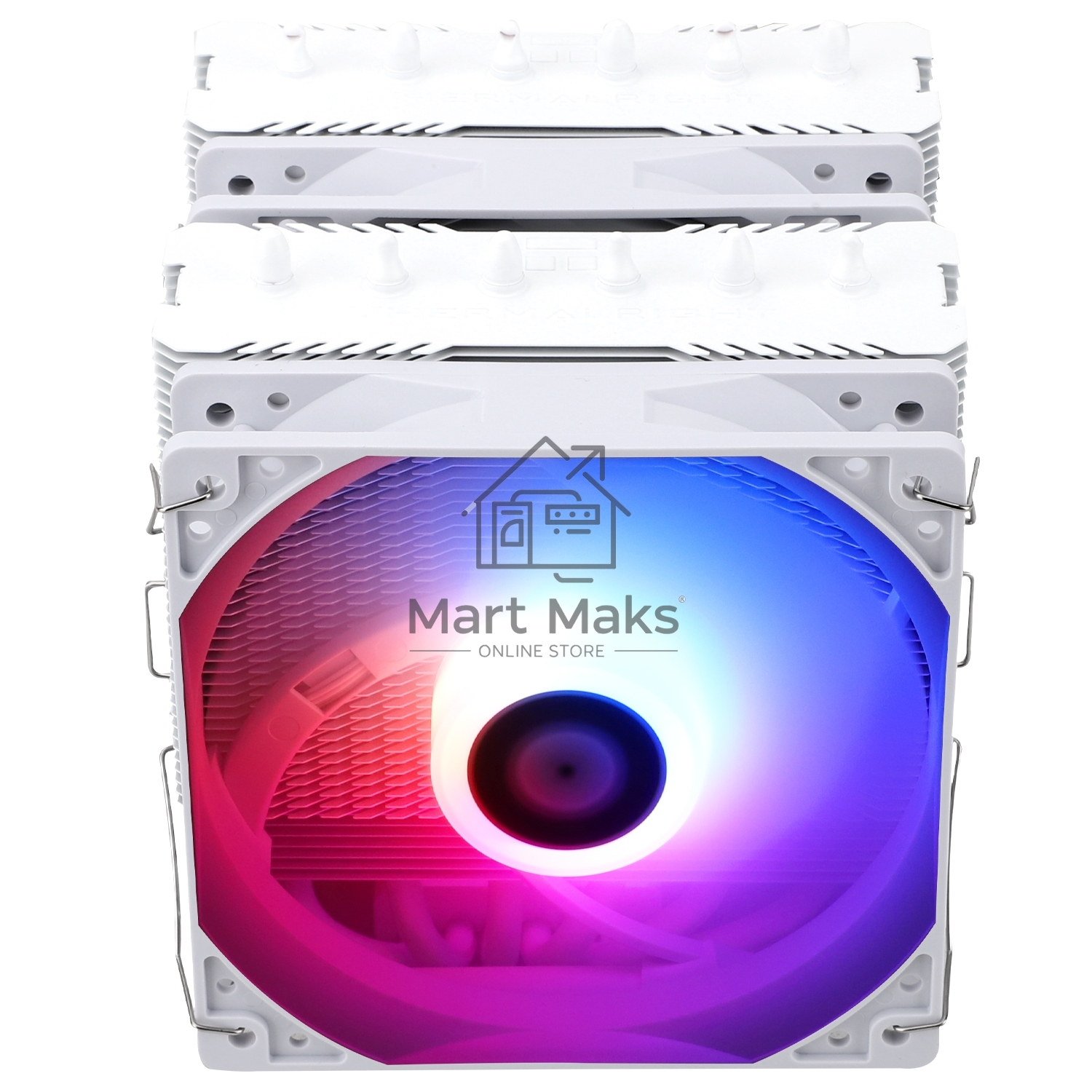 Кулер для процессора Thermalright Peerless Assassin 120 SE White ARGB (4-pin PWM, 155mm, Ni/CU, 6x6mm, ARGB, 2x120mm, 66.17CFM, 25.6dBA, 1550RPM, S: 1700, 1200, 115X, AM5, AM4)