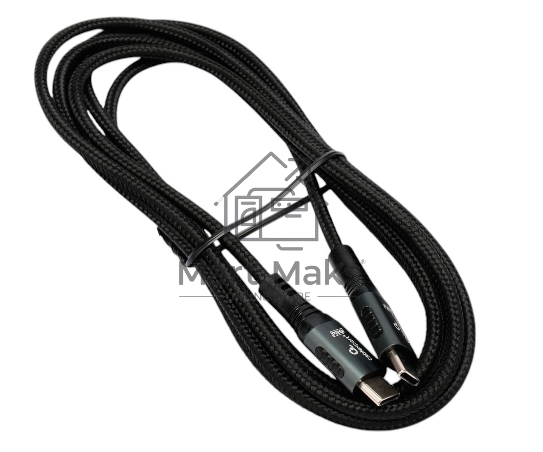 Кабель USB2.0 Cablexpert ССP-USB2.0-240W-2M Type-C/Type-C, 5А, 240Вт, PD3.1/QC4.0, медь, алюминиевые коннекторы, оплетка, 2м, черный, пакет