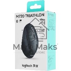 Мышь беспроводная Logitech M720 Triathlon черный, 1000 dpi, радиоканал, Bluetooth, USB, кнопки - 8