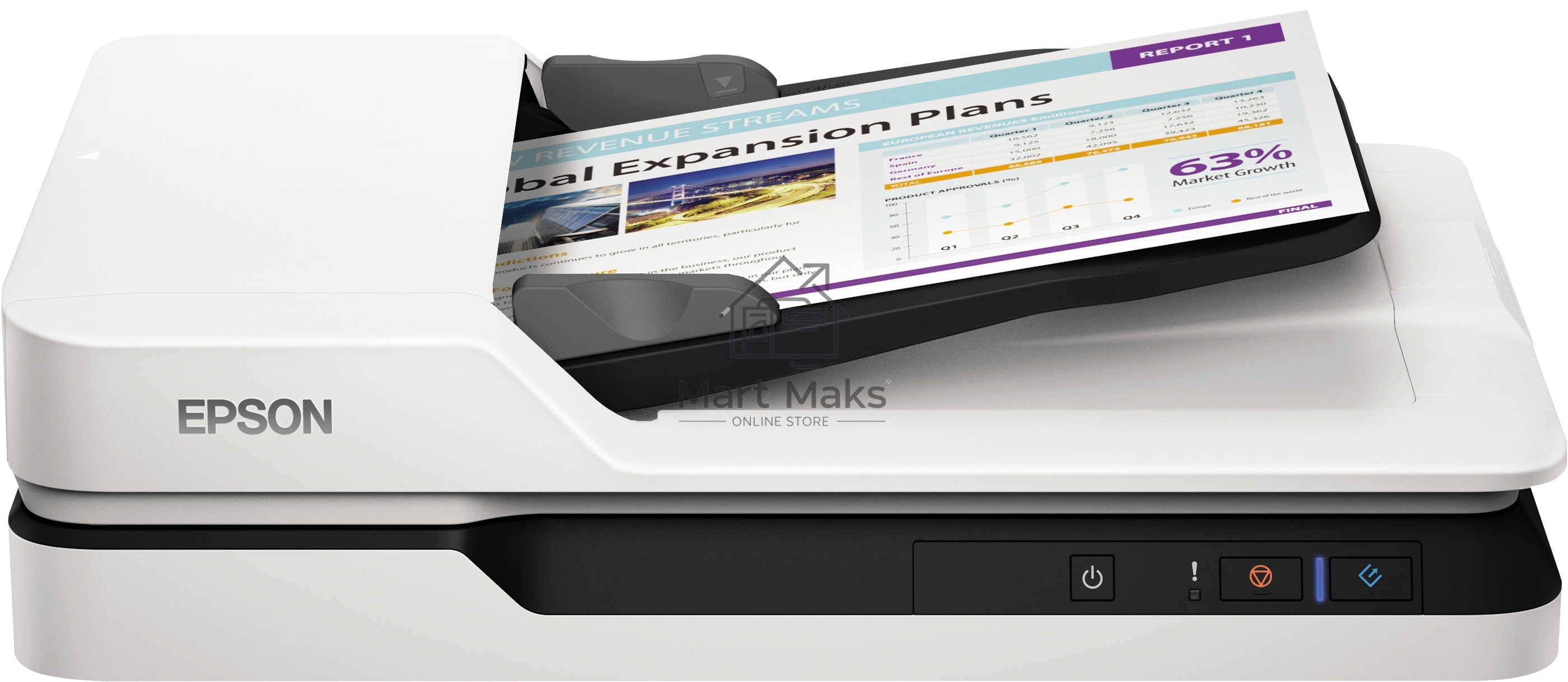 Сканер Epson WorkForce DS-1630 (B11B239401) планшетный, A4, CIS, 600x600 dpi, двусторонный автоподатчик, USB 3.0