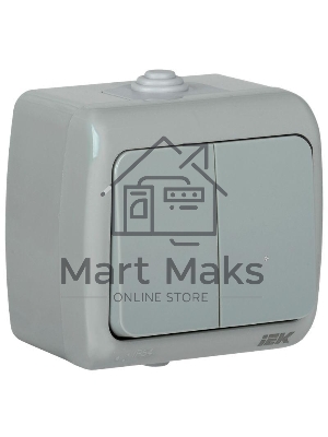 Выключатель 2-кл. 1п ОП Aquatic 10А IP54 ВС-20-2-0-А сер. IEK EVA20-K03-10-54