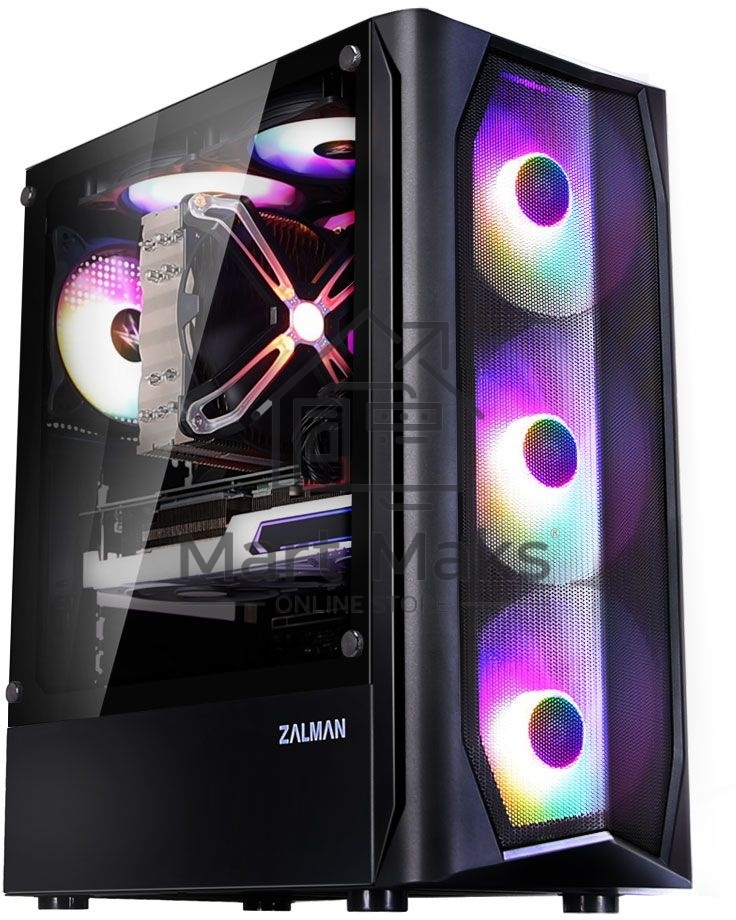 Компьютерный корпус MidiTower Zalman N4 black (ATX,Window, 6xRGB fan, USB2.0 x2, USB3.0x1, без БП) (N4 rev.1)
