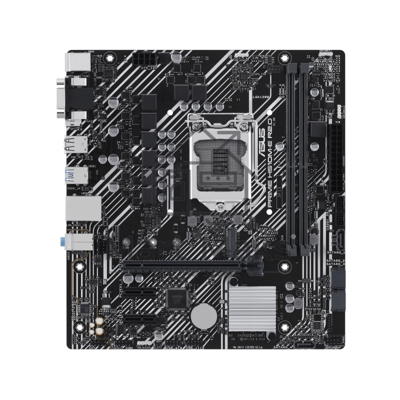 Материнская плата ASUS PRIME H510M-E R2.0, LGA 1200, Intel H470, 2xDDR4, 4xSATA, 1xM.2, 1xPCIe 4.0 x16, 2xPCIe x1, 1xHDMI, 1xDP, 1xVGA, 1x 1Gb LAN, 4xUSB-A 3.2 Gen 1, 2xUSB-A 2.0, 3x3.5 мм, 7.1, mATX