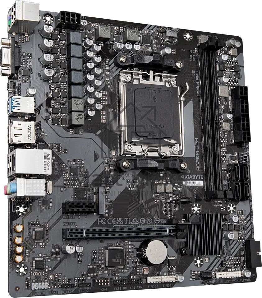 Материнская плата Gigabyte A620M S2H, Micro-ATX, AM5, AMD A620, 2xDDR5, 4xSATA, 1xM.2, 1xPCI-E 4.0 x16, 1xDP, 1xHDMI, 1xVGA, 1x1Gb LAN, 2xUSB 3.2 Gen 1, 4xUSB 2.0, 3x3.5mm, 7.1, mATX