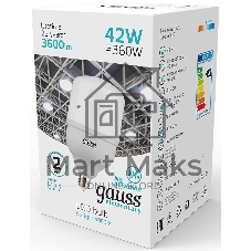 Лампа светодиодная Gauss Elementary T120 42Вт цок.:E27 цилин. 220B 3600K св.свеч.белый нейт. (упак.:1шт)