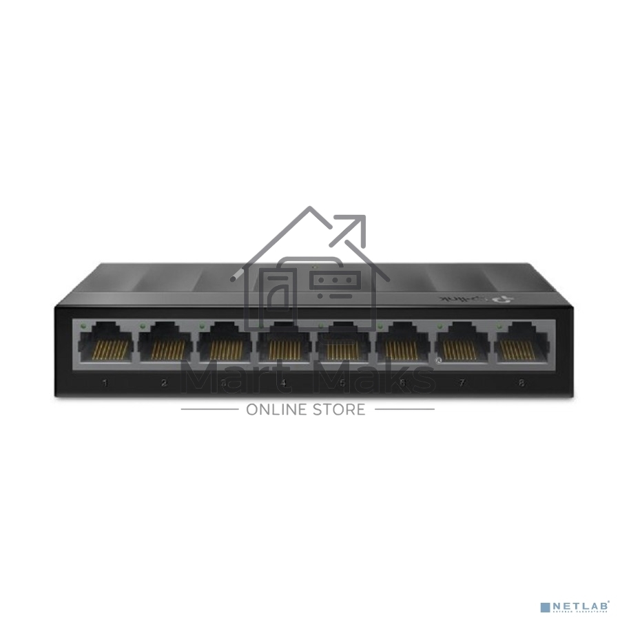 Коммутатор 8 ports Giga Unmanaged switch, 8 10/100/1000Mbps RJ-45 ports, plastic shell, desktop and wall mountable