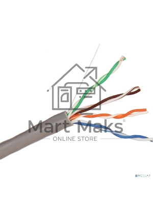 Кабель Exegate EX256748RUS Кабель UTP 4 пары кат.5e Exegate бескислородная медь, FLUKE® test pass, бухта 305м, серый, PVC