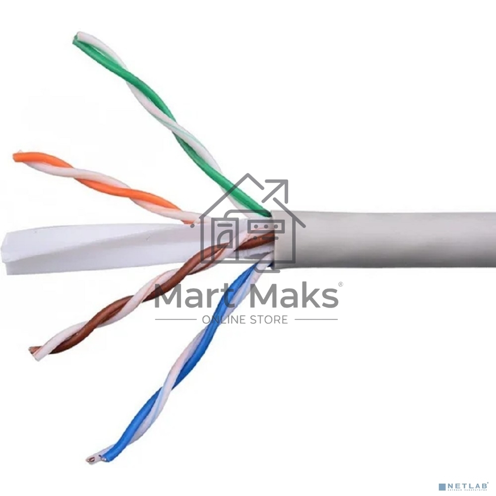Кабель Cablexpert Россия UPC-6055-4-CU, UTP indoor 4x2x0.55, медный, кат.6, однож., 305м, coil, серый