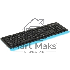 Клавиатура проводная A4Tech Fstyler FKS10, USB, черный/синий