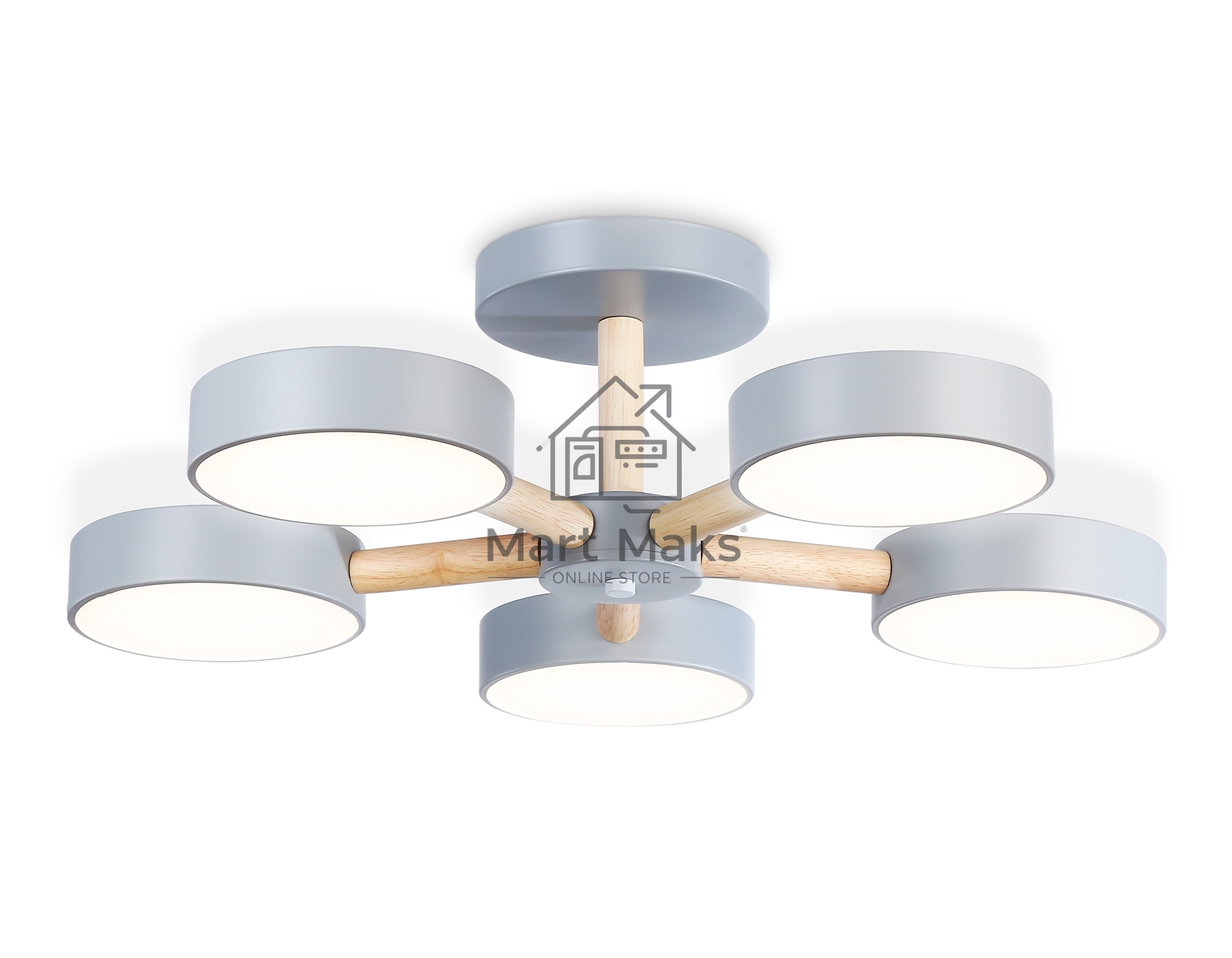 Светильник Ambrella light FL4826/5 GR серый 3000K-6400K 65W D580*160 (ПДУ ИК)