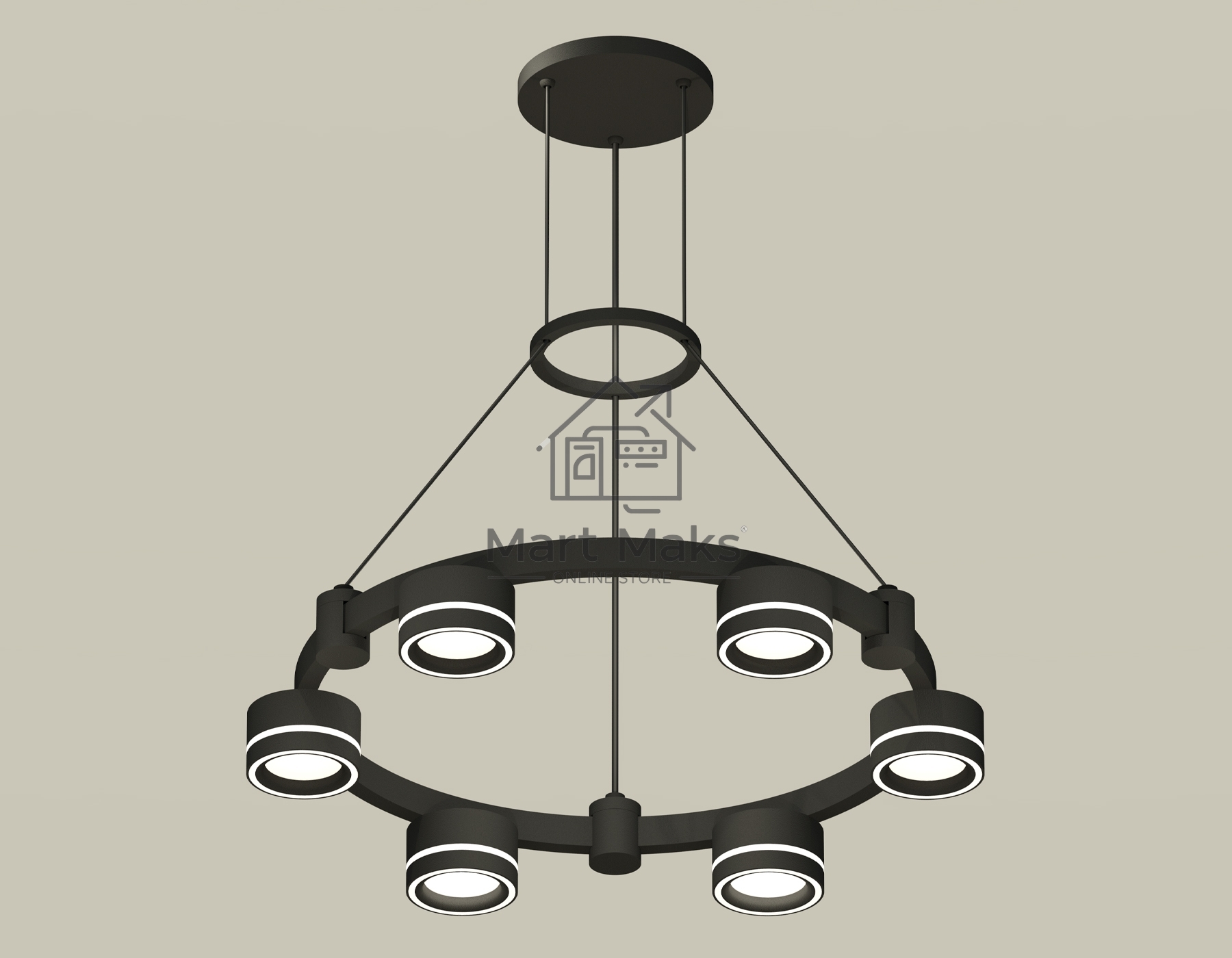 Светильник Ambrella light XR92051201/6 SBK/FR черный песок/белый матовый GX53  (A9205, C9232, N8434)