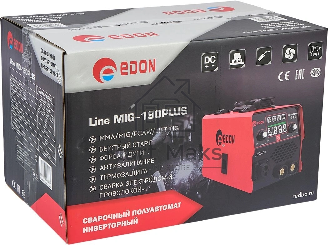 Сварочный полуавтомат Edon Line MIG-190PLUS инвертор MIG-MAG/FCAW, ММА
