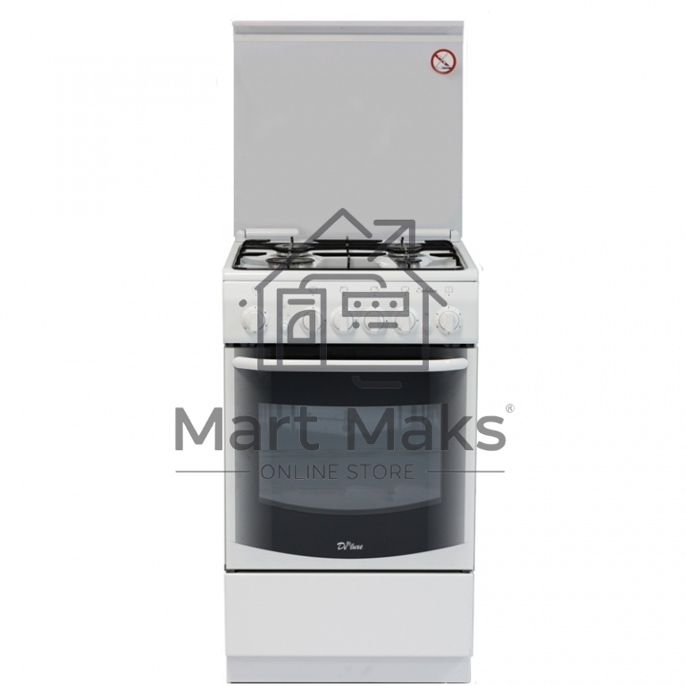 Плита газовая De Luxe 5040.33Г (КР) ЧР белый, конфорок 4 газовых, духовка 43 л, 50 см x 85 см x 50 см