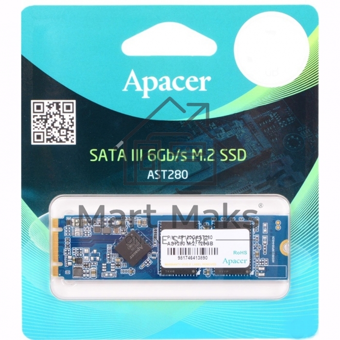 Накопитель SSD Apacer AST280, 480Gb, M.2 2280, SATA III, R/W 520/495