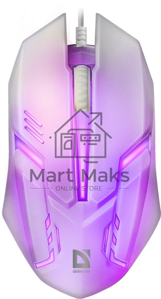 Мышь проводная Defender Cyber MB-560L белый, 1200 dpi, USB, кнопки - 3