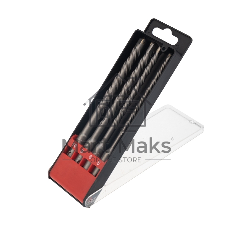 Набор буров по бетону Kranz 5-6-8-10х160 мм, 4 шт., в пластиковой коробке SDS PLUS