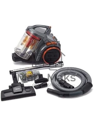 Пылесос Midea VCS43A15 сухая уборка турбощетка в комплекте, фильтр тонкой очистки регулятор мощности на корпусе, индикатор заполнения пылесборника потребляемая мощность 2200 Вт